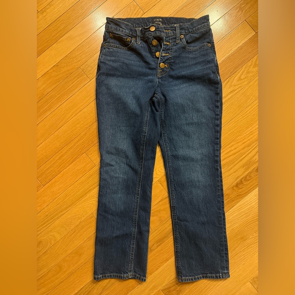 J.Crew Blue Denim Flare Crop Jeans
